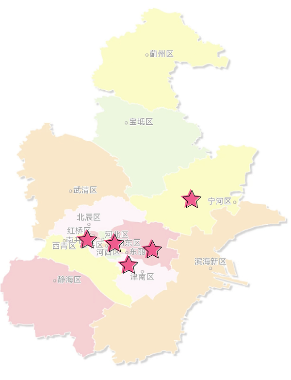 沐鸣娱乐环保：天津市“特许经营”项目区域分布图